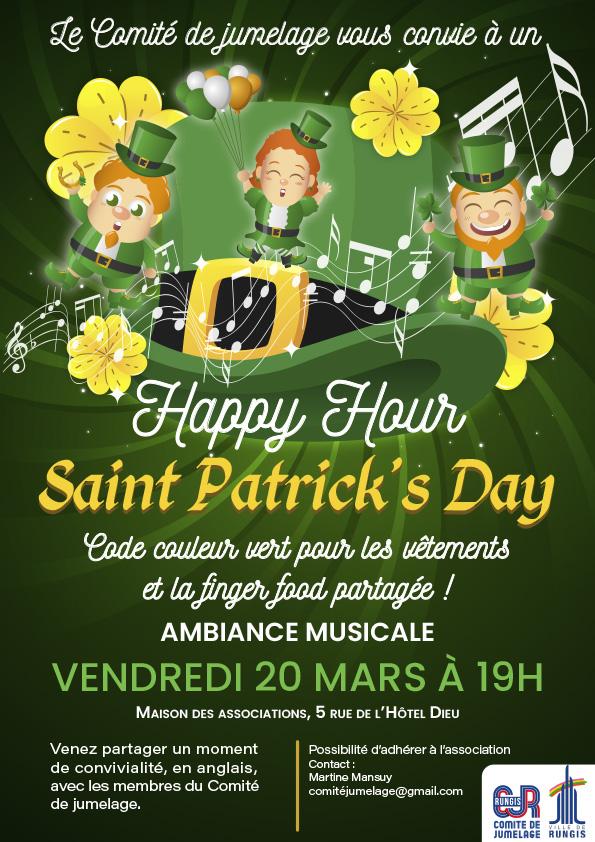Affiche Happy Hour Saint Patrick 2026