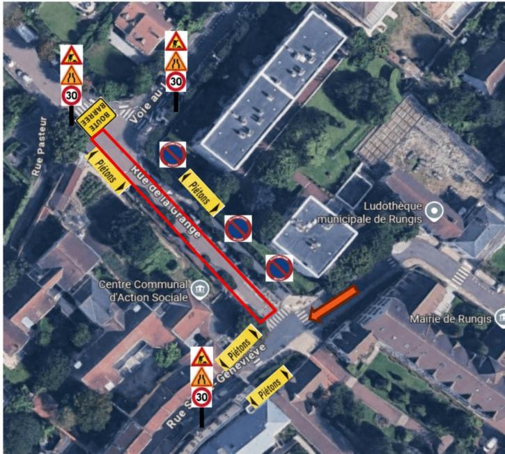 Travaux RCU rue de la Grange - partie basse du 1er au 24 juillet 2026