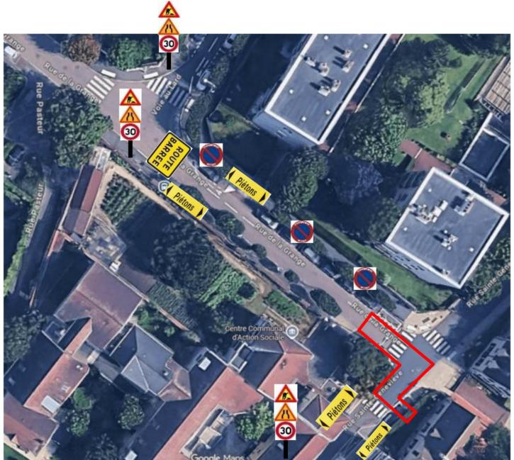Travaux carrefour rue de la Grange et rue Sainte-Geneviève